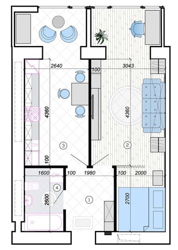 1-комнатная 51.2 м² в ЖК Атмосфера от 28 500 грн/м², Днепр