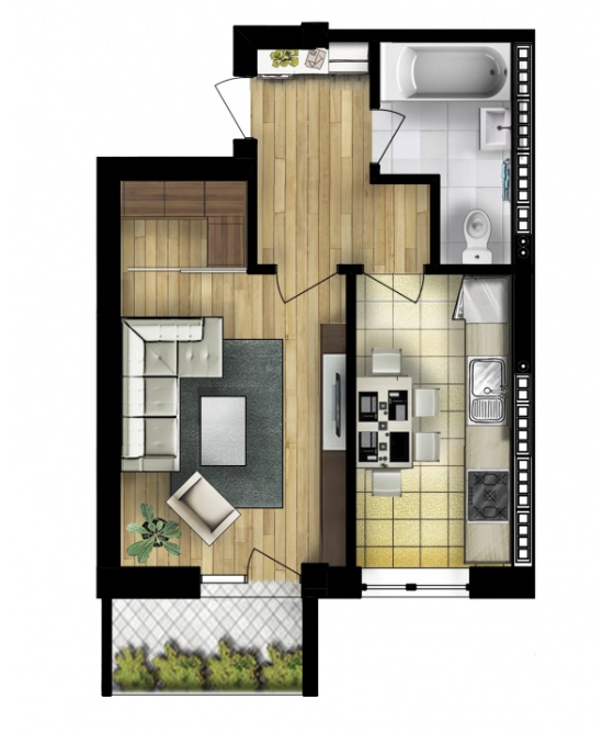 1-кімнатна 38.9 м² в ЖК Олімпійський від 15 500 грн/м², Дніпро