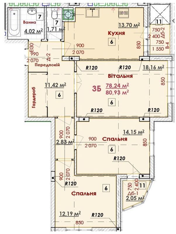 3-кімнатна 80.93 м² в ЖК ЖК Соняшник від 15 000 грн/м², Львів