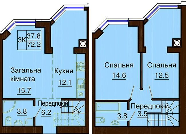 Двухуровневая 72.2 м² в ЖК София Клубный от 30 000 грн/м², с. Софиевская Борщаговка