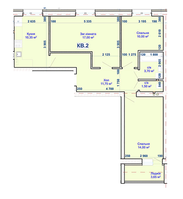 3-кімнатна 71.95 м² в ЖК Хотів від 18 000 грн/м², с. Хотів