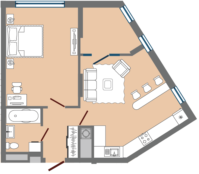 1-комнатная 55.6 м² в ЖК Greenville Park Lviv от 19 150 грн/м², Львов