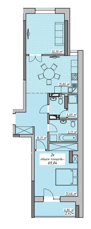 2-комнатная 69.04 м² в ЖК Otrada Sky от 36 150 грн/м², Одесса