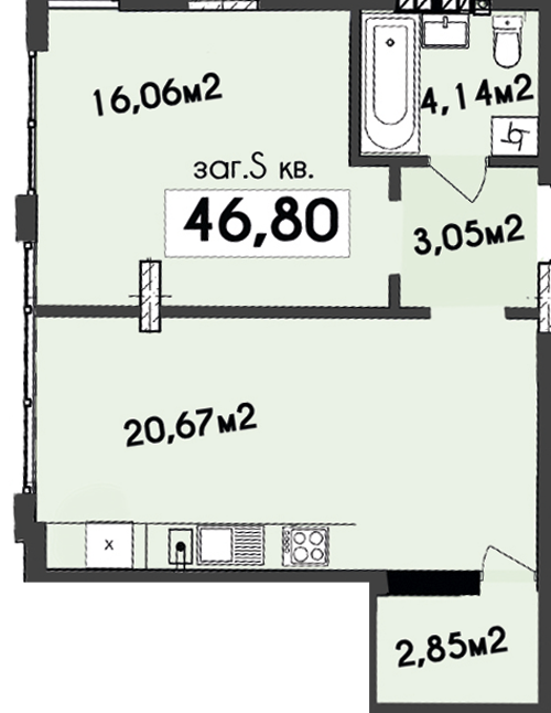 1-кімнатна 46.8 м² в ЖК Sadova Resident від забудовника, Львів