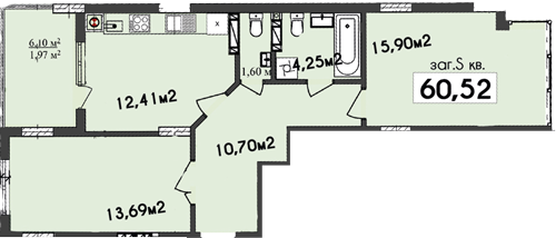 2-комнатная 60.52 м² в ЖК Sadova Resident от застройщика, Львов