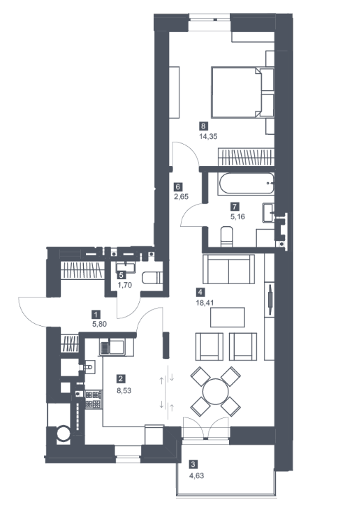 2-кімнатна 58.9 м² в ЖК Малоголосківські пагорби від 18 500 грн/м², Львів