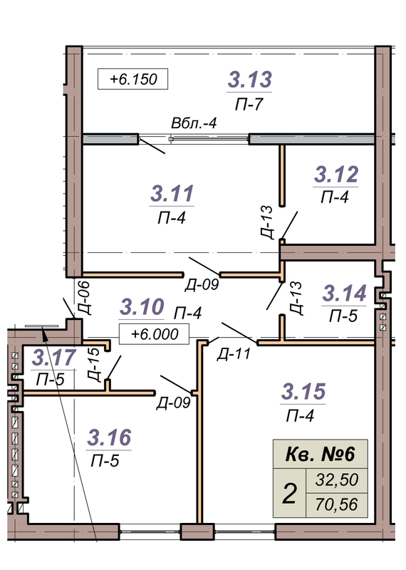 2-комнатная 71.56 м² в ЖК на ул. Загородная, 47 от 16 050 грн/м², Львов