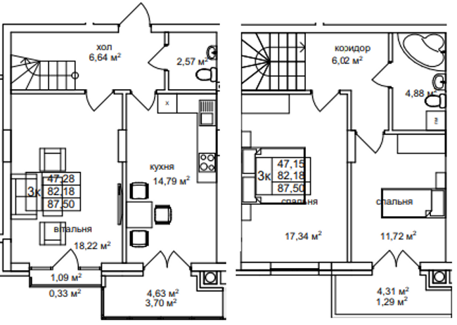 Двухуровневая 87.5 м² в ЖК Софиевка от 19 500 грн/м², Львов