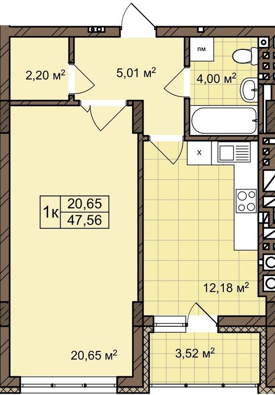 1-комнатная 47.56 м² в ЖК ул. Пасечная, 25А от 36 300 грн/м², Львов