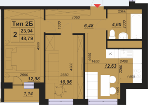 2-комнатная 48.79 м² в ЖК ParkLand от 19 000 грн/м², Киев