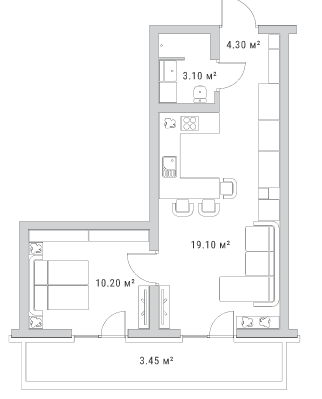 2-комнатная 40.15 м² в ЖК Standard One от 55 370 грн/м², Киев