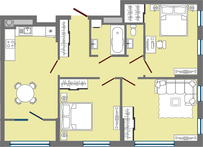 3-кімнатна 80.58 м² в ЖК Greenville Park Lviv від 22 150 грн/м², Львів