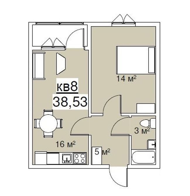 1-комнатная 38.53 м² в ЖК на ул. Куземского от 12 550 грн/м², с. Ременов