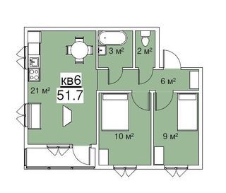 2-комнатная 51.7 м² в ЖК на ул. Куземского от 11 250 грн/м², с. Ременов