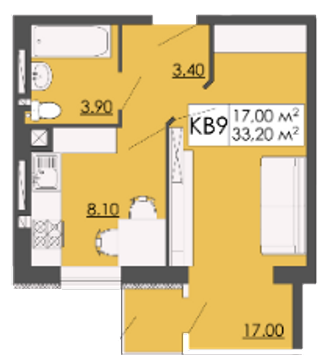 1-кімнатна 33.2 м² в ЖК Родинна казка від 12 000 грн/м², смт Запитів