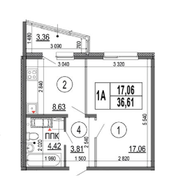 1-кімнатна 36.61 м² в ЖМ Патріотика від забудовника, Київ