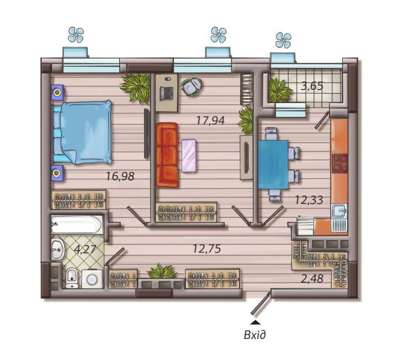 2-кімнатна 70.4 м² в ЖК Французький квартал 2 від 42 500 грн/м², Київ