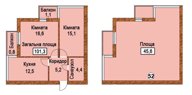 Двухуровневая 101.3 м² в ЖК Європейський квартал от застройщика, с. Солонка