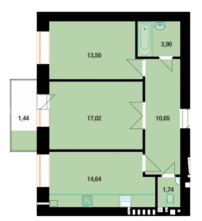 2-кімнатна 62.9 м² в ЖК Dream Town від забудовника, Івано-Франківськ