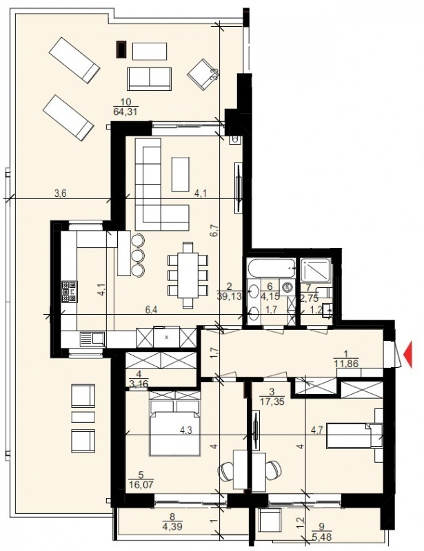 2-кімнатна 95.37 м² в ЖК Хвиля Lux від 19 550 грн/м², смт Брюховичі