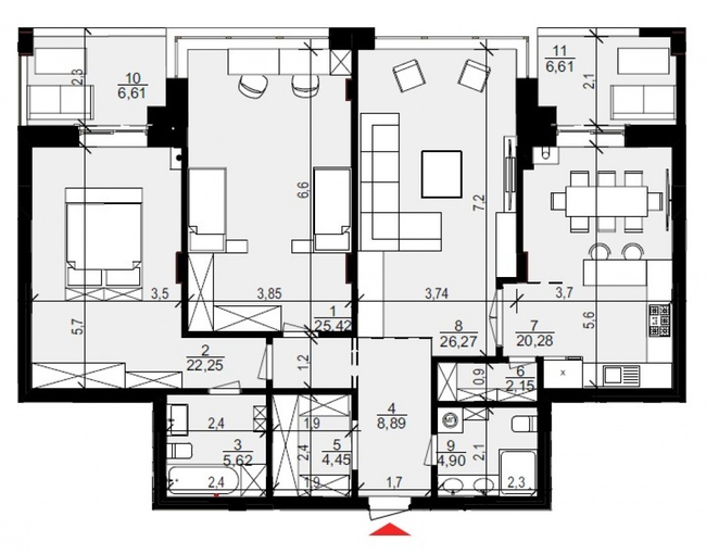 3-кімнатна 126.83 м² в ЖК Хвиля Lux від 23 500 грн/м², смт Брюховичі