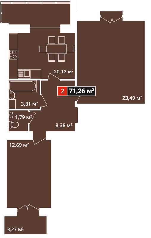 2-кімнатна 71.26 м² в ЖК Затишний Дім від забудовника, м. Винники