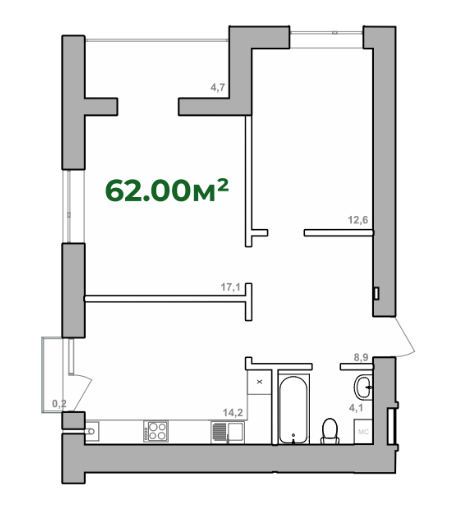 2-кімнатна 62 м² в ЖК Містечко Липки від 16 000 грн/м², Івано-Франківськ