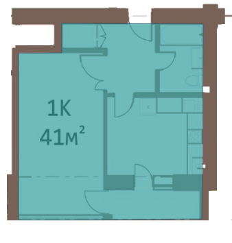 1-комнатная 41 м² в ЖК Затишна оселя от застройщика, с. Волчинец