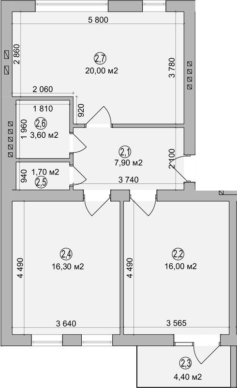 2-комнатная 66.8 м² в ЖК Перфект Хаус от 9 900 грн/м², г. Калуш