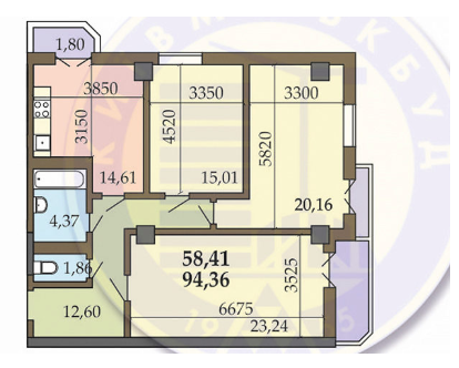 3-кімнатна 94.36 м² в ЖК на ул. Гарматна, 39Г від 23 334 грн/м², Київ