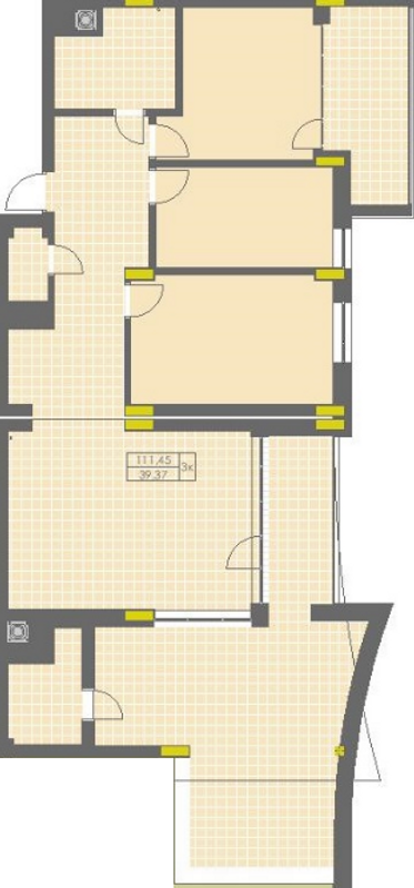 3-комнатная 111.45 м² в ЖК Rubicon Premium от застройщика, Львов