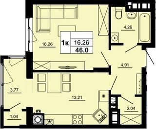 1-кімнатна 46 м² в ЖК Новий від 21 250 грн/м², Львів