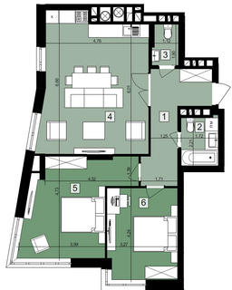 2-комнатная 79.38 м² в ЖК Парк Арена от 18 300 грн/м², Львов