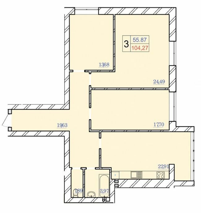3-кімнатна 104.27 м² в ЖК Avila Lux від 20 000 грн/м², Хмельницький