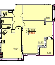 2-комнатная 72.22 м² в ЖК Свобода от 17 000 грн/м², Хмельницкий