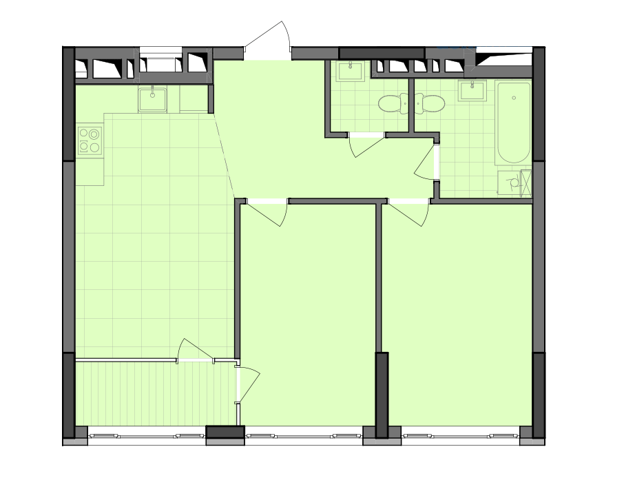 2-комнатная 68.46 м² в ЖК Dibrova Park от 25 309 грн/м², Киев