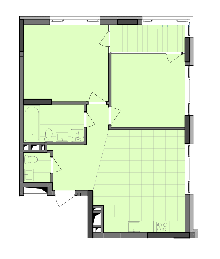 2-кімнатна 71.07 м² в ЖК Dibrova Park від 25 309 грн/м², Київ