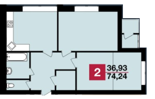 2-кімнатна 74.24 м² в ЖК Сагайдачний від 13 900 грн/м², Хмельницький