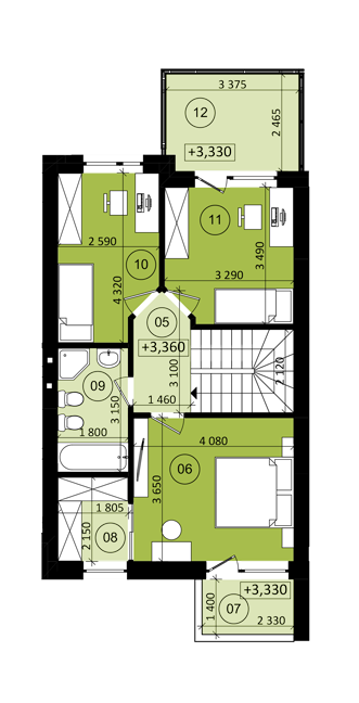 Таунхаус 112.83 м² в КП Палитра от застройщика, с. Лапаевка