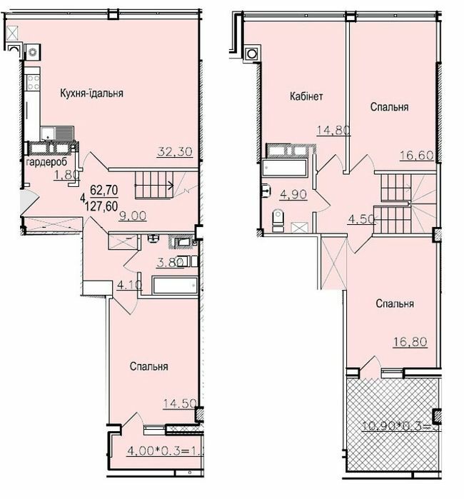 Двухуровневая 127.6 м² в ЖК Буковинський от 13 950 грн/м², Черновцы