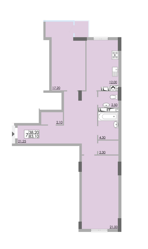 2-кімнатна 83.1 м² в ЖК Comfort City від 11 500 грн/м², Чернівці