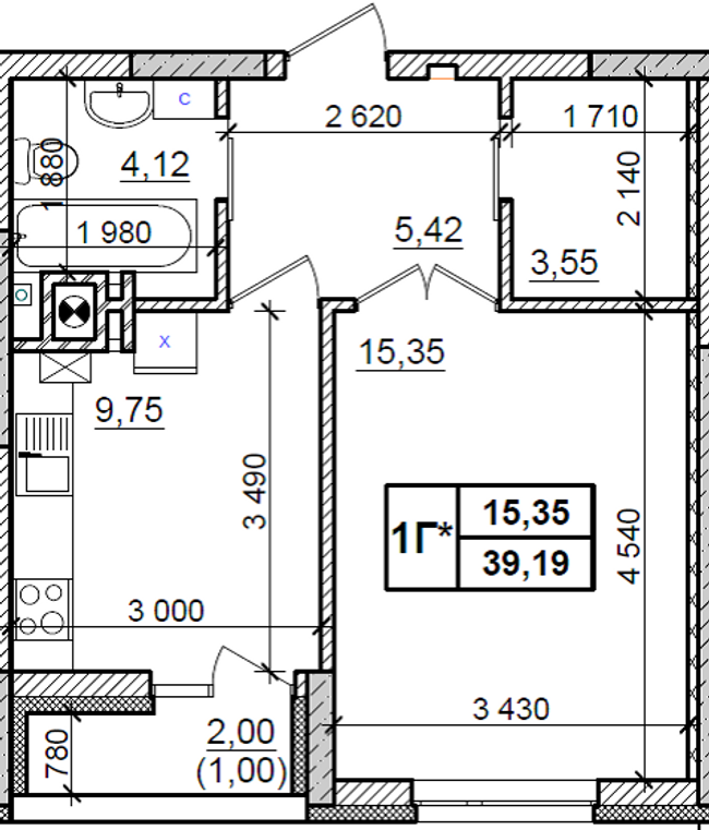 1-комнатная 39.19 м² в ЖК Оазис Буковини от 12 000 грн/м², Черновцы