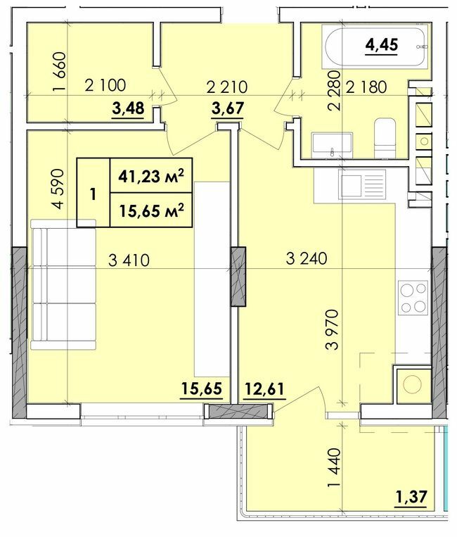 1-комнатная 41.23 м² в ЖК Венский Квартал от 18 200 грн/м², Черновцы