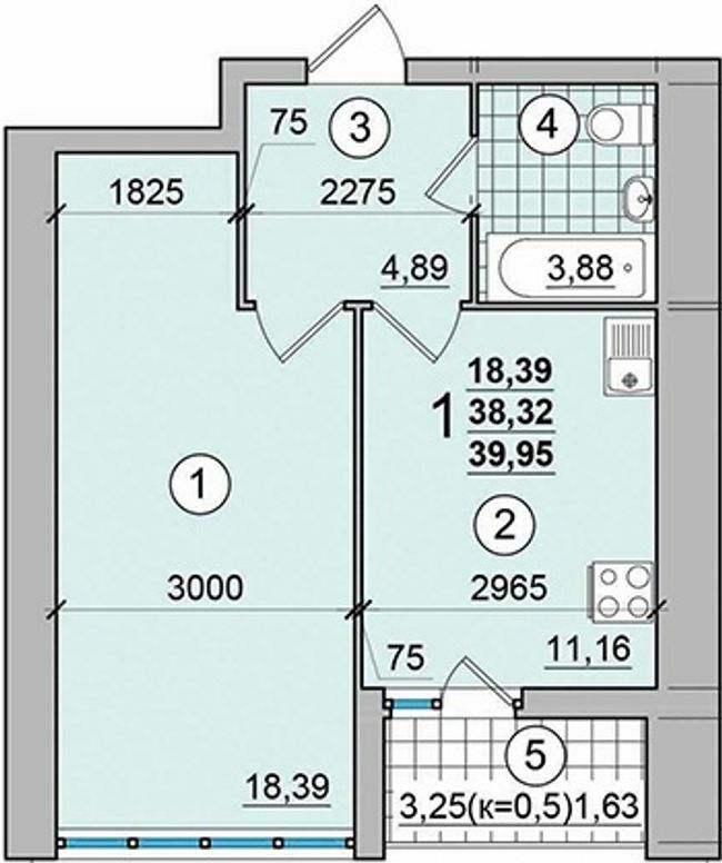 1-кімнатна 39.95 м² в ЖК Олександрівський від 9 900 грн/м², Чернігів