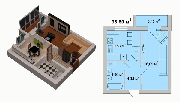 1-кімнатна 38.6 м² в ЖМ Веселка від 15 000 грн/м², Вінниця