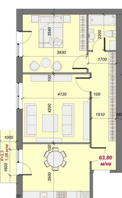 2-кімнатна 63.8 м² в ЖК Сольво від 17 200 грн/м², м. Свалява