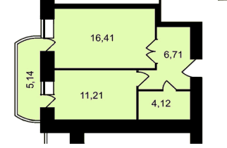 2-кімнатна 43.59 м² в ЖК Садове місто від забудовника, Тернопіль