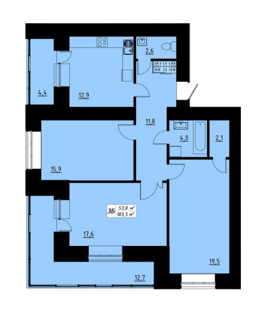 3-кімнатна 103.5 м² в ЖК Green Line від 14 350 грн/м², Тернопіль