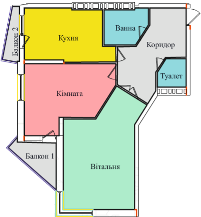 2-комнатная 61.78 м² в ЖК на просп. Злуки, ЗА, 5А от 13 500 грн/м², Тернополь