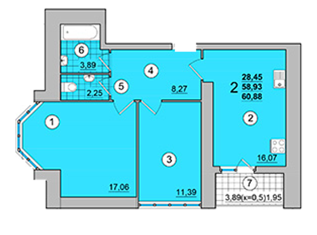 2-кімнатна 60.88 м² в ЖК на Масанах від 10 900 грн/м², Чернігів